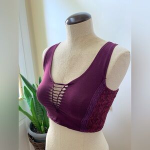 Purple Faerie corset cotton stretch bralette
